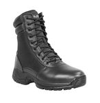 LAPG Men's Core 8" Side-Zip Tactical Work Boots, Lightweight and Durable Suede Leather Military Combat Boots for Hiking, Motorcycling, EMS, EMT, Jungle, Army, and Outdoor Activities, Black, 10