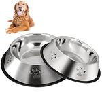 SUOXU Stainless Steel Dog Bowl,Dog Feeding Bowls,Feeder Dog Bowls With Non-slip Rubber Bases,Medium And Large Dog Food Bowls And Water Bowls,Pack of 2