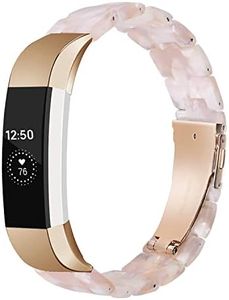 LAREDTREE Resin Watch Band Compatible with Fitbit Alta and Fitbit Alta HR Replacement Wristband for Women Men,Thin Light Resin Strap Bracele Waterproof for fitbit Alta accessories (Pink)