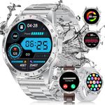 LIGE Smart Watch for Men with Bluetooth Call, 3 Straps, 400mAh Battery, 1.43'' AMOLED Fitness Watch with Heart Rate Sleep Monitor,120+ Sport Modes, IP68 Waterproof Smartwatch for Android iOS, Silver