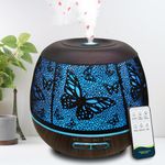 Diffusers for Essential Oils Large Room 400ml,Essential Oil Diffuser for Home with R/C,Cool Mist Humidifiers for Bedroom,7 Colors Changed & 3 Mist Mode Waterless Auto Off Butterfly