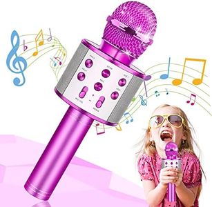 Hapikids Karaoke Machine, Girls Birthday Presents 4 5 6 7 8 9 Year Old Girl Gifts for 3-10 Year Olds Girl Toys Age 3-12 Teenage Girls Gifts Microphones Toys Xmax Purple