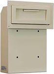 Protex Through Door Drop Box (WSS-159)-Beige, for Keys, car remotes, Cash, Checks and envelopes, Metal Baffle, Pre-drilled mounting Holes,Double Steel Door, Adjustable Metal Frame