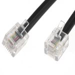 World of Data 3m ADSL Cable (Made for superfast broadband) - Gold Plated Contact Pins - High Speed Internet Broadband - Router or Modem to RJ11 Phone Socket or Microfilter - BLACK