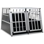 vidaXL Aluminium & MDF Dog Cage wit