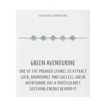 Philip Jones Green Aventurine Gemstone Bracelet with Quote Card