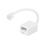 AAA PRODUCTS | RJ11 to BT Adapter Plug - Single UK Telephone Jack to RJ11 Socket with Tail Lead Converter Extender - For Landline, Phone, FAX, Modem, SKY Plusnet talk talk and more - White