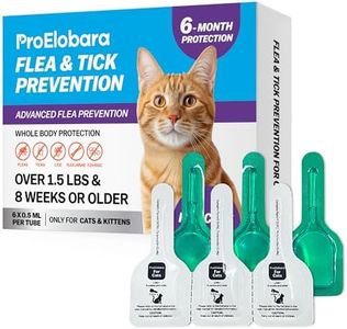 Topical Flea and Tick for Cats & Kittens: Waterproof Topical Cat Flea and Tick – Fast-Acting & Long - Lasting at Home Control for Cats Over 1.5 lbs and 8 Weeks or Older – 6-Dose Supply