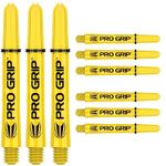 TARGET Darts Pro Grip Shafts – Set of 9 | Yellow, Medium (48mm) | Dart Stems, Professional Darts Accessories, 2BA Shaft Multipack with Rings