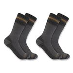 Carhartt Men's Heavyweight Synthetic-Wool Blend Boot Sock 2 Pairs, GREY, L