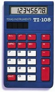 Texas Instruments TI-108 (108/TKT/1L1/C) Simple Calculator - 8 Character(s) - LCD - Solar Powered - Pack of 10
