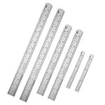 Dragon Eight Metal Ruler Stainless Steel Ruler Straight Edge Measuring Tool 6 Inch +12 Inch + 16 Inch 6 Pack Set