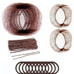 Hair Nets for Buns, 80pcs Brown Invisible Hair Bun Net Set, 30pcs Invisible Hair Nets with Elastic Edge Mesh & 40pcs Hair Pins & 10pcs Hair Bands for Girls Women Ballet Dancer Catering(Brown) ns