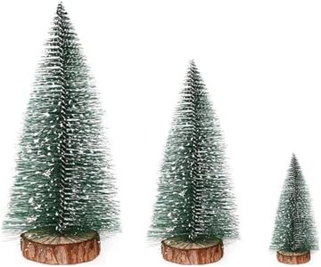 YUPPIN Christmas Tree of Home Office Table top for Christmas Party Home Decoration Wooden Base Set of 3