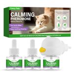 Cat Pheromone Diffuser, Family Pack - Three-Bottle Set, Cat Calming Diffuser, Stress-Reducing Formula for Cat, Grumpy, Scratching and Hiding-(Cute Duck Head Shape - Green)