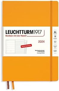 LEUCHTTURM1917 367757 Weekly Calendar & Notebook Composition (B5) 2024, with Extra Book for Addresses and Anniversaries, Rising Sun, German, 12 Months