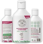White Dog Shampoo Conditioner 500ml with Herbal Violet for Urine Stain Removal and Itchy Sensitive Skin - Medicated Puppy Safe