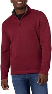 Wrangler Authentics Men's Long Sleeve Fleece Quarter-Zip, Zinfandel Heather, Medium