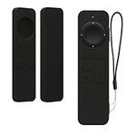 kwmobile Case Compatible with Apple Siri Remote 3rd / 2nd Gen Case - Soft Silicone Cover for Remote Control - Black