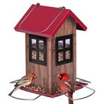 Kingsyard Bird Feeders for Outside Hanging Small Metal Bird House 0.8lb Bird Seed Capacity for Finch Cardinal NOT Squirrel Proof