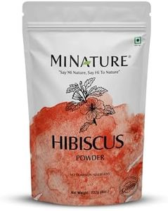 mi nature USDA CERTIFIED ORGANIC Hibiscus Powder(SABDARIFFA)/100% Pure, Natural and Organic For Hair,Skin and Health/(227g/(1/2 lb)/8 ounces) - resealable ziplock pouch