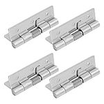 4Pcs 2.36" x 1.57" Spring Loaded Hinges for Cabinets, 304 Stainless Steel Self Closing Hinge, 0.06"(1.5 mm) Thickness