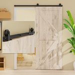 AONAYIOA 5FT Sliding Barn Door Hardware Kit, Sliding Door Track for 30" Wide Single Door, Barn Door Hardware, Smoothly and Silently, Easy to Install (T Shape)