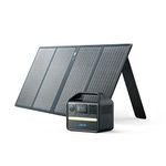 Anker 521 Solar Generator, PowerHouse 256Wh with 100W Solar Panel, Power Station with LiFePO4, AC Outlets, 60W USB-C PD Output, LED Light for Outdoor Camping, RV, Power Outage (Anker SOLIX)