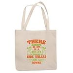 Ups and Downs of a Roller Coaster Ride Gift for Thrill Seekers Natural White Multicolor Canvas Tote Bag