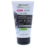 Garnier Clean Plus Impurities Eliminating Scrub, Charcoal-Infused, Cleansing Pores and Blackheads For Oily Skin, 150 mL