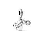 FGT Forever Friends Infinite Heart Charm Compatible with Pandora Moments Bracelets Birthday Women Sister BFF Daughter S925