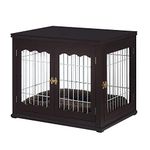 Unipaws Medium Dog Crate Furniture, Decorative Dog Kennels Furniture Style Dog House,Indoor Dog Cage with Bed