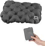 Inflatable Travel Cushion – Portable Seat Cushion for Long Sitting, Camping & Stadium – Lightweight, Foldable & Comfortable Air Seat Pad for Airplane, Car & Office (Dark Grey)