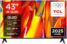 TCL 43V5C-UK 43Inch Full HD Smart QLED Direct LED TV with Android TV​ and HDR - Compatible with Google Cast and Google Home, Slim Design