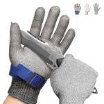 Schwer Cut Resistant Glove Stainless Steel Wire Metal Mesh Butcher Safety Work Glove for Meat Cutting, fishing(Extra Large)