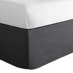 Today’s Home Classic Tailored Bed Skirt Dust Ruffle, Cotton Blend Design, 14" Drop Length, Full, Grey