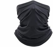 Neck Gaiter Scarf,Dust & Sun UV Protection Summer Face Cover, Lightweight Windproof Bandana Balaclava Headwear for Men Women Cycling Motorcycle Fishing Hiking (Black)