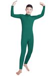 Men's Lycra Spandex Turtleneck Long Sleeve One Piece Dancewear Unitard Bodysuit (XS, Turquoise)