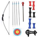 XJYMCOM 20lb Bow and Arrow Set Detachable Shooting Training Longbow with Target Surface Flexible Adult Hunting Target for Outdoor Shooting Training