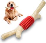 Dog Chew Toy for Aggressive Chewers, Tough Big Nylon & Rubber Teething Stick with Real Bacon Flavor for Large Medium Breed