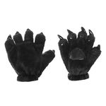 Halloween Wolf Claw Gloves Dinosaur Paw Gloves Novelty Animal Hairy Hands Gloves Scary Costume Gloves Handwear Winter Warm Plush Gloves for Halloween Christmas Carnival Party Fancy Dress Cosplay