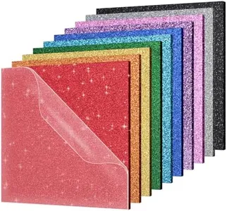 Glitter Acrylic Sheets for Laser Cutting and Engraving - 10Pcs of 8 x 8 in, 1/8" Thick, 3mm Cast Acrylic for Signs, Pet Tags, and DIY Crafts Decoration Material