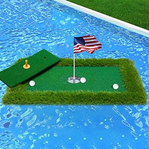 PLBBJHFloating Golf Green for Pool, Various Sizes (35"x24"/47"x35"/63"x47") to Suit Your Needs, Floating Chipping Green-Ideal for 2-4 Golfers Competing and Improving Skills in Outdoor and Pool Games