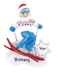 Ski Girl Ornament 2021 - Personalized Skiing Girl Christmas Ornaments - Polyresin Ski Ornaments - Charming Cross Country Skiing Girl - Custom Skiing Christmas Ornament for Christmas Tree 2021