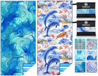 2 Pack Microfiber Lightweight Beach Towel Sand Free Quick Dry Absorbent Thin Compact Towels for Swimming Pool Camping Beach Accessories Large Easy Pack Travel Things for Vacation Essentials Gift