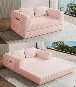 Versatile 2 in 1 Boneless Armchair Chaise Lounge Chair Indoor, Convertible Sleeper Chairs Couch Folding Sofa Bed Oversized Comfy Futon Floor Sofa BeanBag for Reading Nook Living Room Bedroom