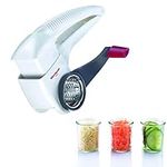 Westmark Multipurpose Rotary Cheese & Vegetable Grater Cutter Slicer Shredder with 3 Interchangeable Stainless Steel Drums (White)