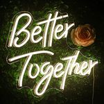 Looklight Better Together Neon Sign Warm White Led Neon Light Sign for Wall Decor Letters Neon Light for Bedroom Wedding Party Anniversary Birthday Engagement Christmas Party Decor with USB