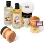 CLARK'S Cutting Board Care Kit - Includes Oil - Wax - Soap (12oz) - Applicator - Buffing Pad - Scrub Brush - Ideal for Cutting Board Care - Cutting Board Wax (6oz) - Coconut Oil Cutting Board (12 oz)