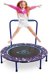 38'' Kids Trampoline with Foldable Bungee Rebounder and Safety Padded Cover Mini Trampoline for Indoor and Outdoor use (blue)